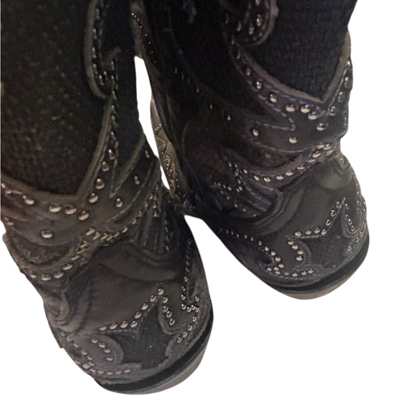 Corral Women's Inlay Western Boot Snip Toe - A3859 Size 7.5 Studded Black Brown - Picture 8 of 16